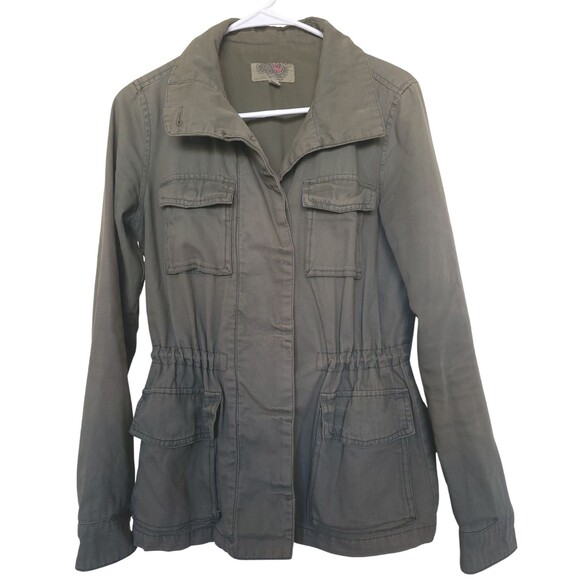 Ecoté Women's Olive Green Military Utility Jacket w/Pockets Cotton Blend Size M - Picture 1 of 7